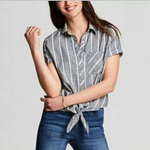 Universal Thread Co. Tie Front Striped Top